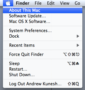 Apple Drop Down Menu