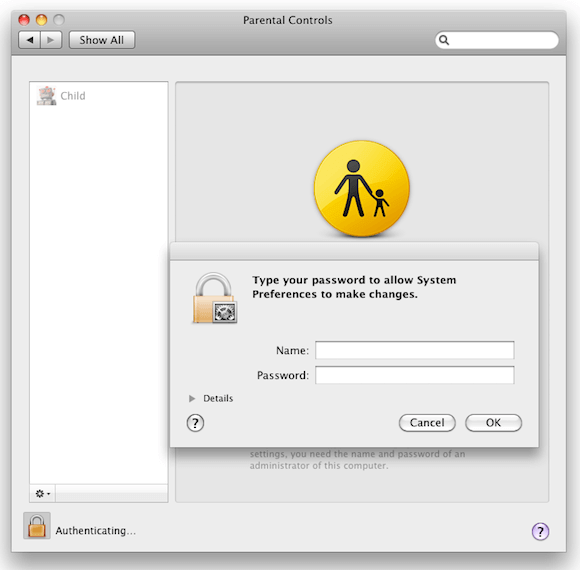 Entering Admin Password in Parental Controls on OS X.png