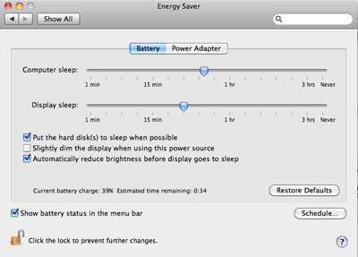 Power Settings
