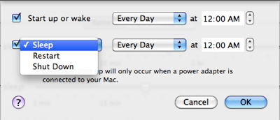 Schedule Power Settings
