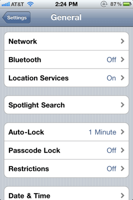 Settings General