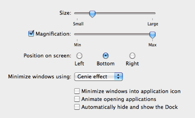 Dock Settings