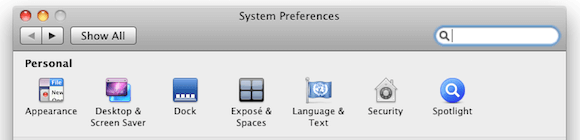 OS X Personal Pane in System Preferences.png
