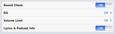 3 iPod Settings