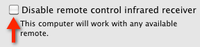Disable IR Receiver
