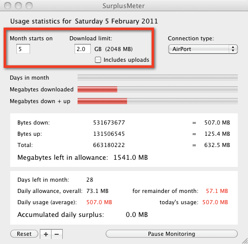 Download Limit/Month Starts