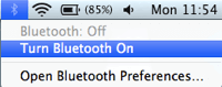Configurar dispositivos Bluetooth en un Mac 0 Turn on Bluetooth Configurar dispositivos Bluetooth en un Mac