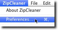 Access ZipCleaner Prefs