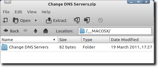 Open MACOSX Folder