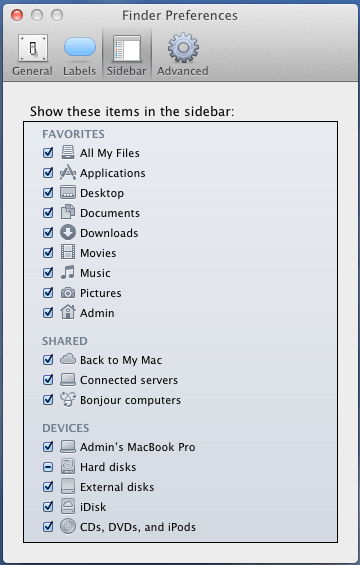 Finder Sidebar