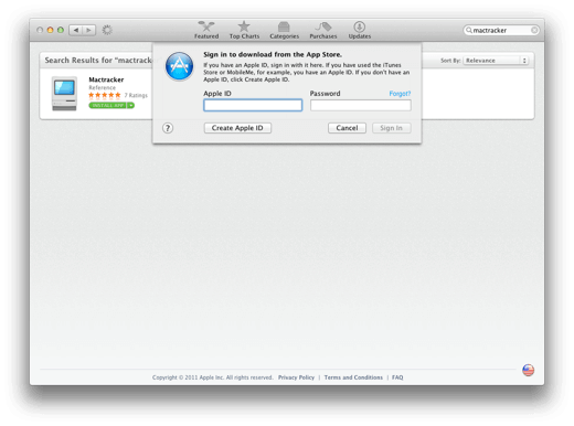AppStore Sign In