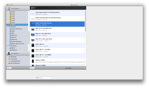Mactracker Timeline