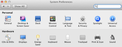 System Preferences Displays