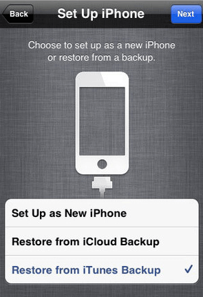 restore from itunes