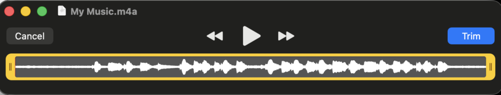 edit trim - Switching To Mac Trim audio file in QuickTime player