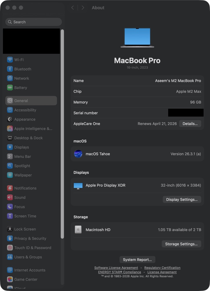 mac about - Switching To Mac Mac System About page