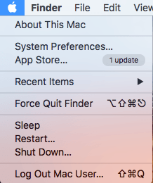 Apple menu window About This Mac