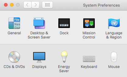 Dock icon in top row
