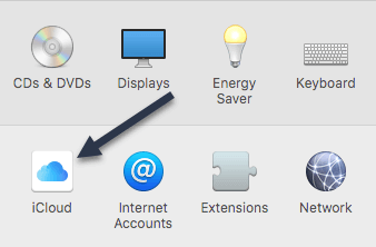 Click iCloud icon