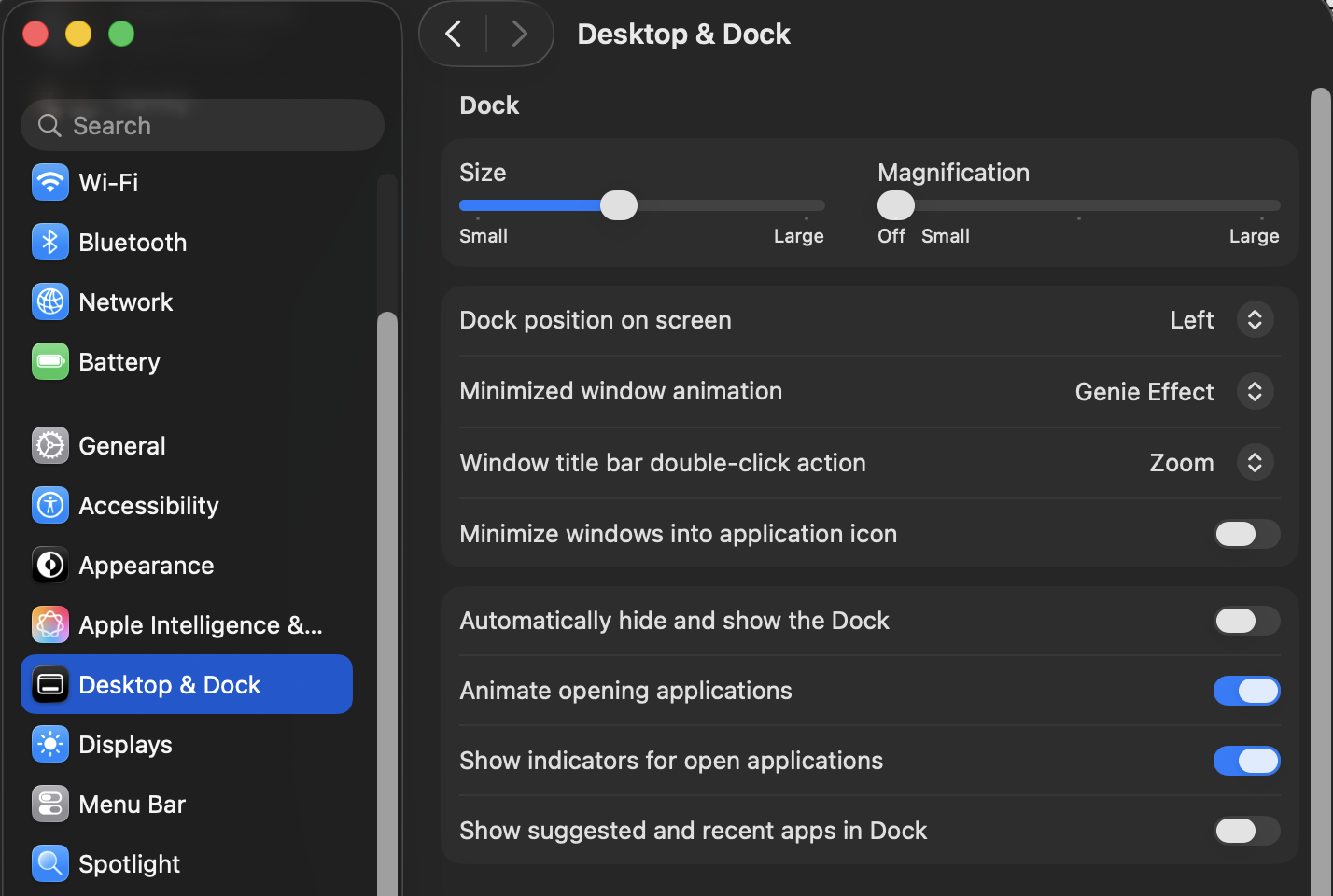 macos settings show indicators - Switching To Mac Show indicators for open applications - macOS system settings - Desktop & Dock
