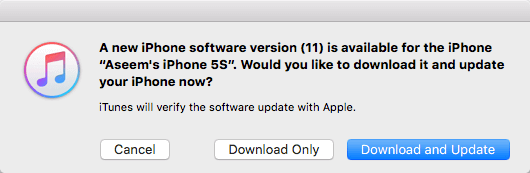 New software version popup 