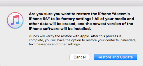Are you sure you want to restore alert 