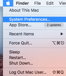 Select System Preferences under Apple menu