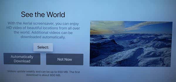 Download video screensavers window on Apple TV 4K