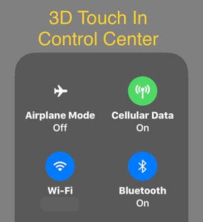 3D Touch in Control Center