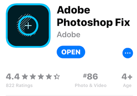 Adobe Photoshop Fix in App Store