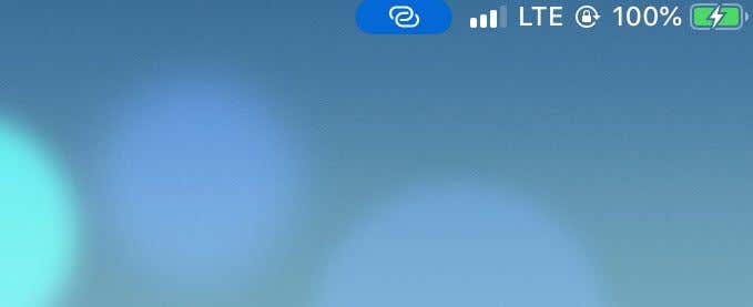 Blue icon with interlocking circles on iOS screen