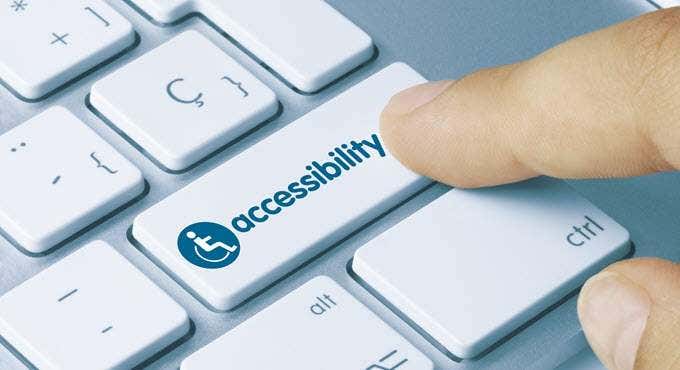 Accessibility button on a keyboard