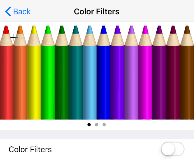 Color Filters window shows a row of colored pencils