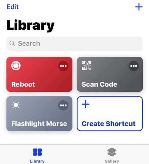 Library with 3 shortcuts