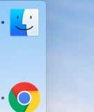 Finder and Chrome icons in Dock with dot next to them