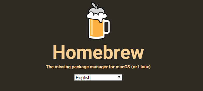 Homebrew installer screen window