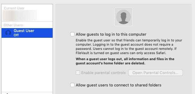Disallow guest users by unchecking "Allow guests to log onto this computer"