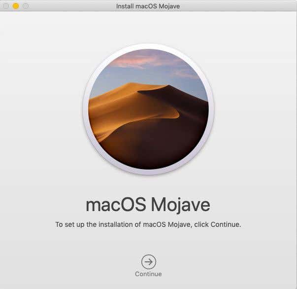 macOS Mojave installer window