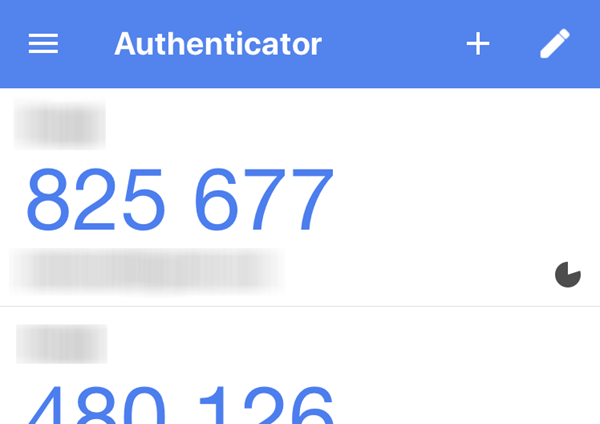 Authenticator app window