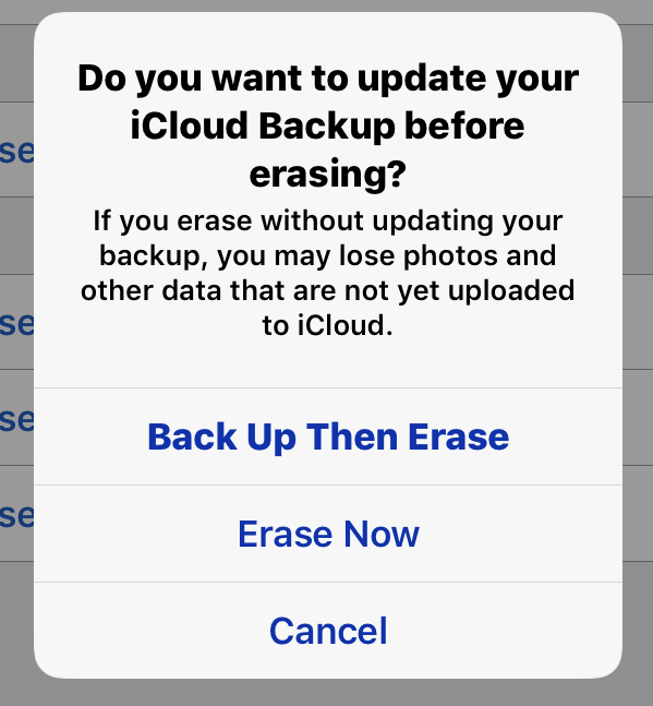 Do you want to update your iCloud Backup alert popup