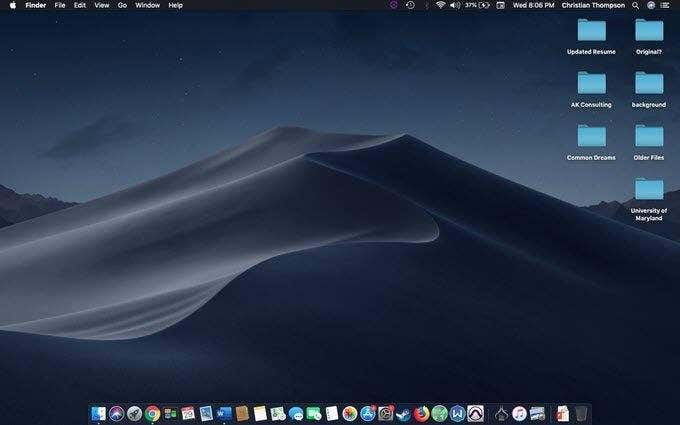 A clean Mac desktop screen