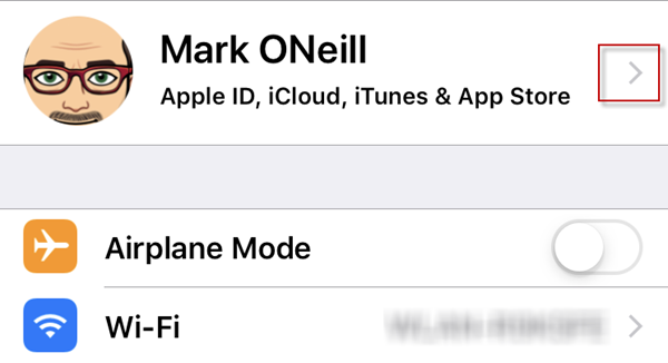 Mark ONeill's AppleID screen