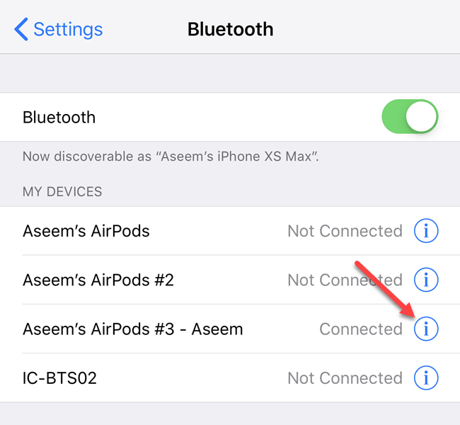 Bluetooth Settings window