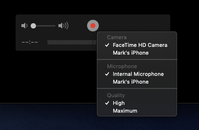 Options in Quicktime to switch sources