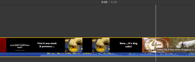 video in iMovie timeline