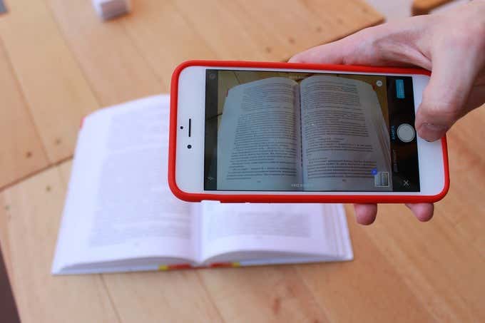 iPhone scanning pages from a book