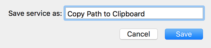 Save service as window in Automator