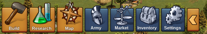 Forge of Empires Options buttons