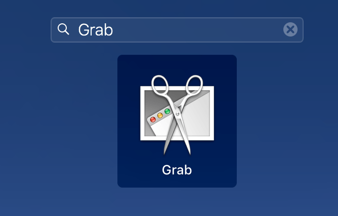 Grab in search bar, icon below
