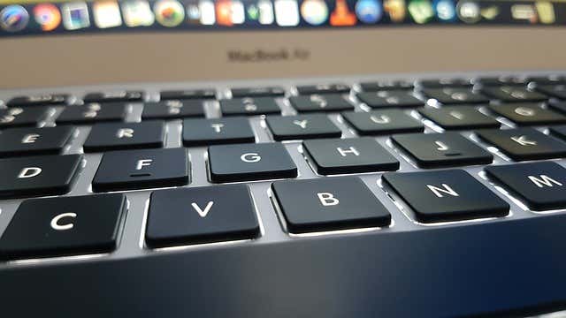 Closeup of MacBook Air keyboard